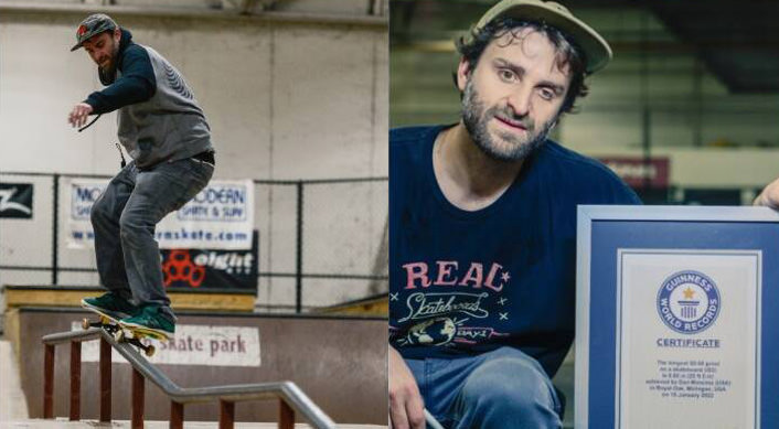 Guinness Record Alert: Blind Skateboarder Makes it to the Record Books with the Longest 50-50 Grind
