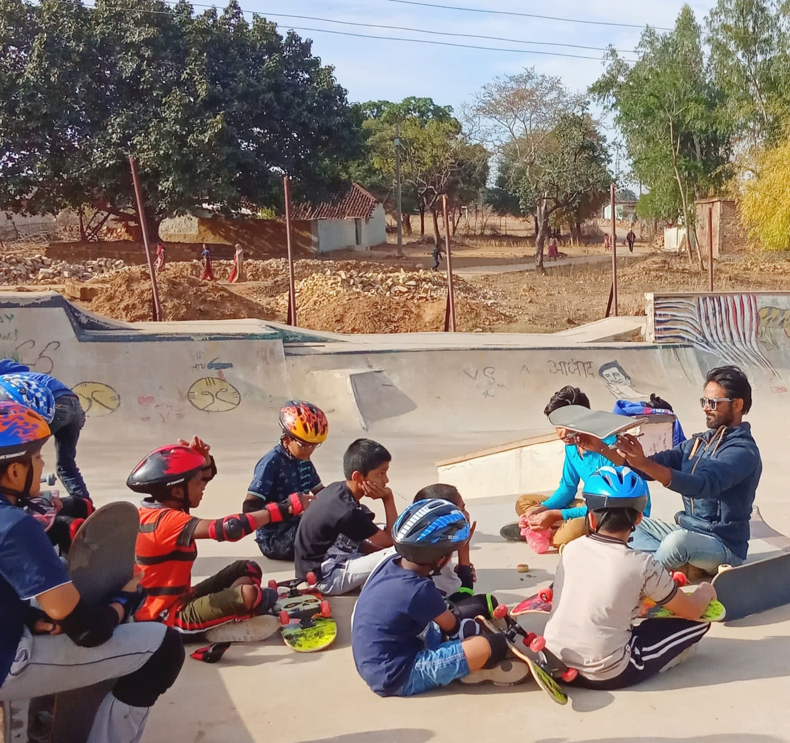 Skateboarding: India's rare rural skate park