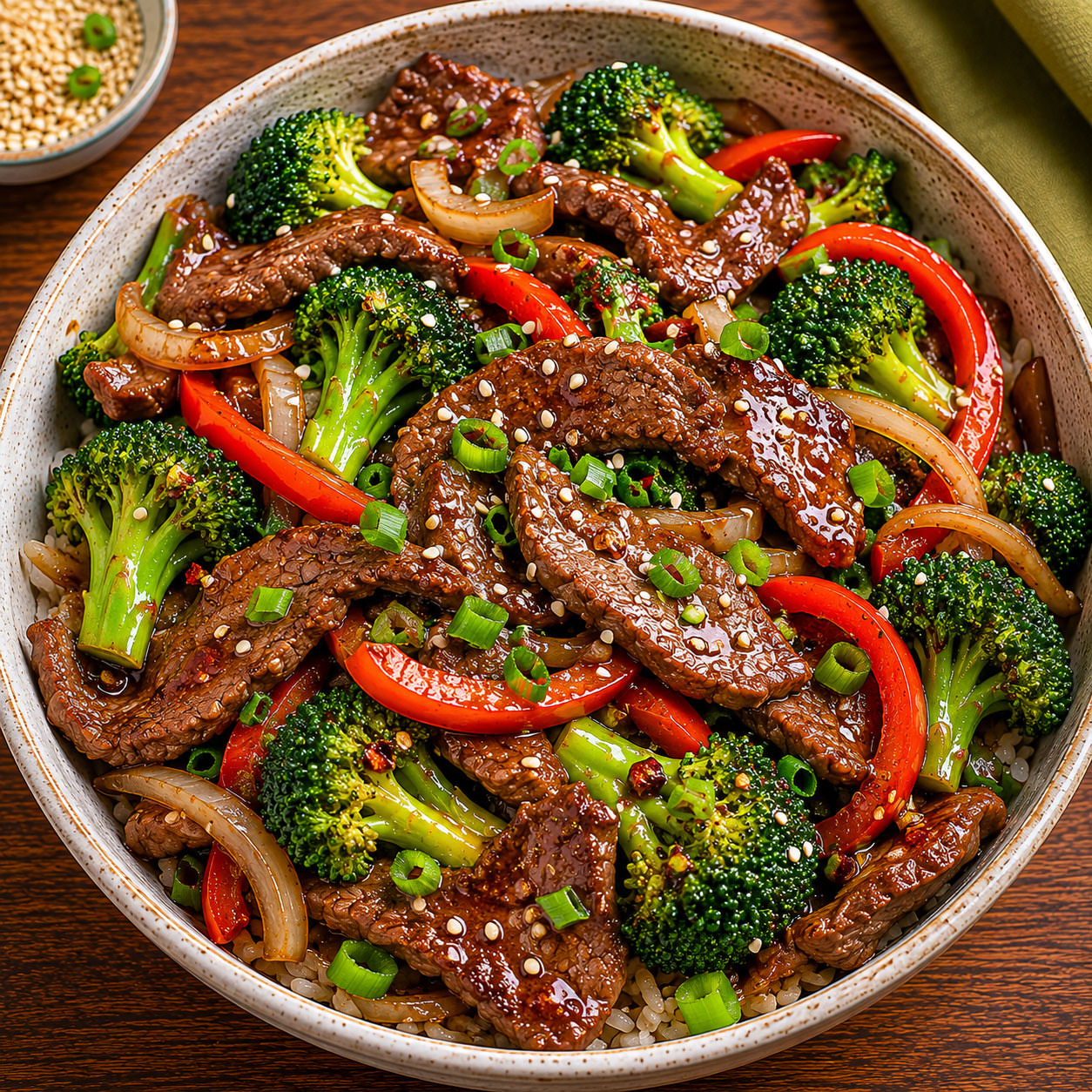 Beef and broccoli stir fry