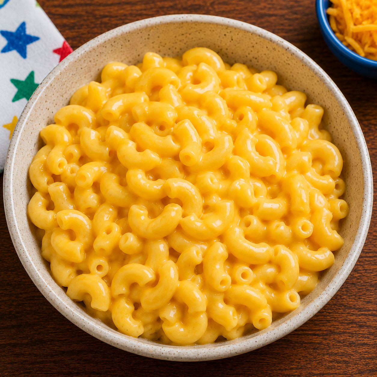 Kids macaroni and cheese in a bowl
