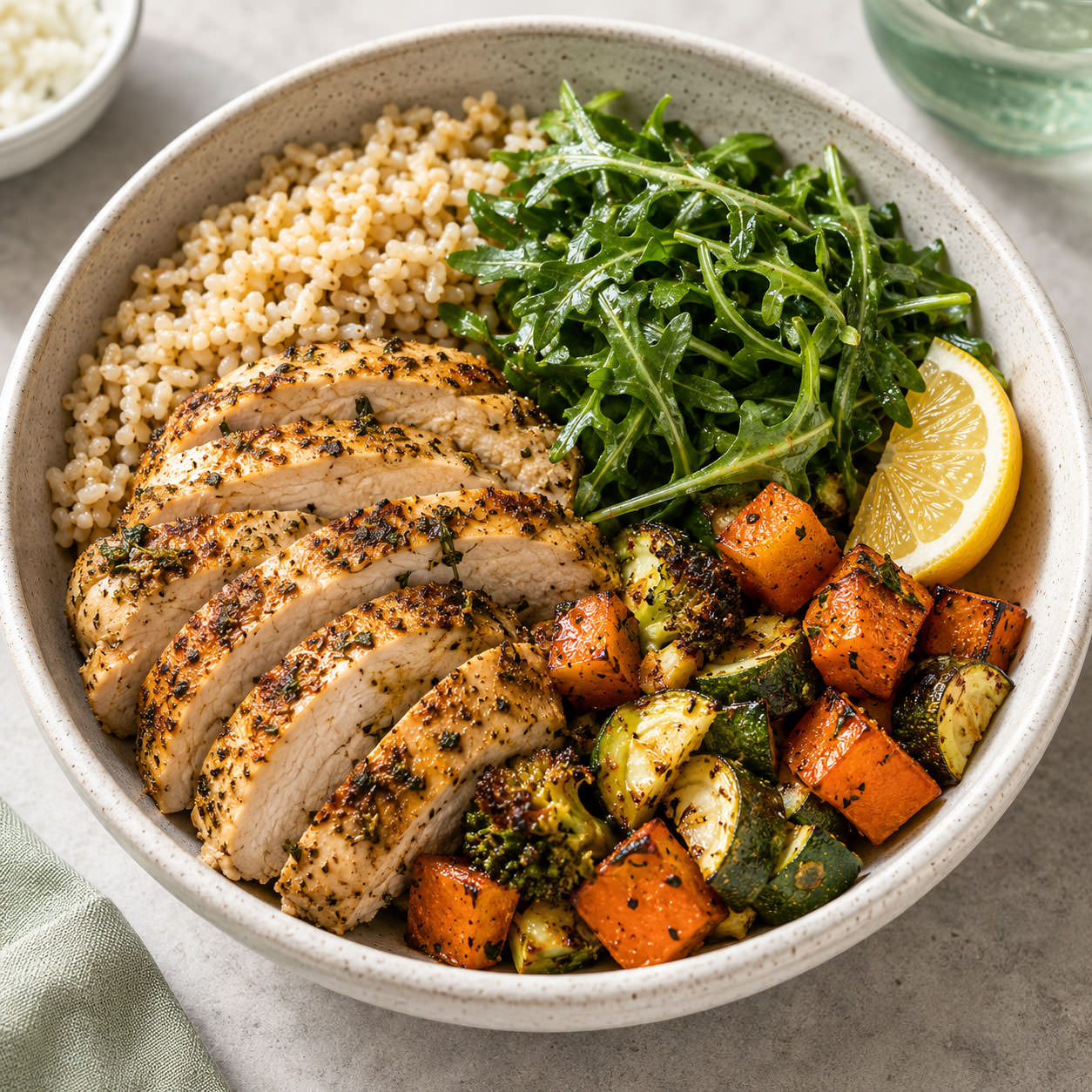 Herb-roasted chicken bowl