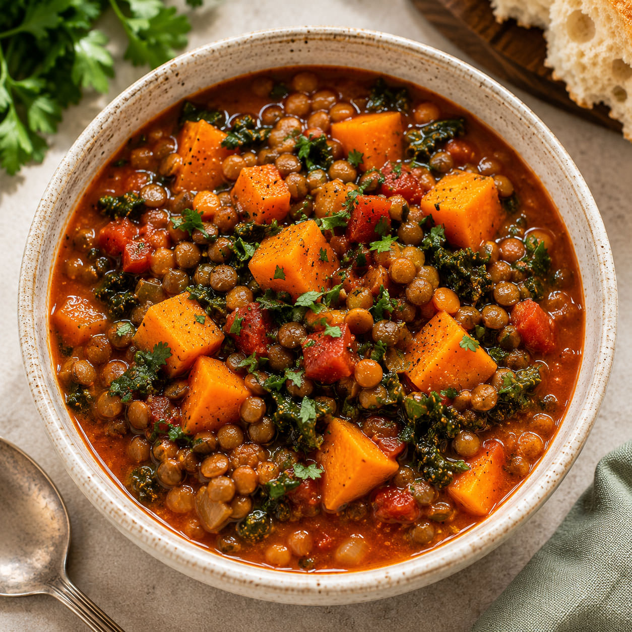Vegan stew and vegetables